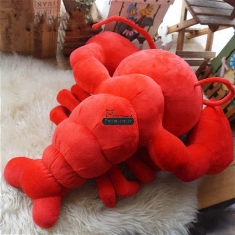 Dorimytrader Pop Cute Soft Animal Crayfish Plush Toys Stuffed Anime Red Lobster Pillow Cartoon Doll Baby Gift DY61697 (2)