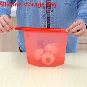 

Reusable Silicone Vacuum Food Fresh Bags Wraps Fridge Food Storage Containers Refrigerator Bag Kitchen Colored Ziplock Bags