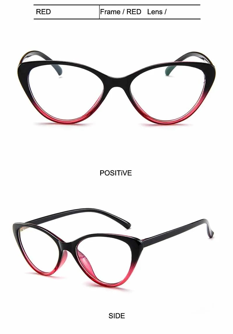 Оправа для очков, черная оправа для очков в стиле кошачьи глаза, женские брендовые прозрачные линзы, оправа для очков, для девушек, близорукость, ботаник, красная оправа для очков