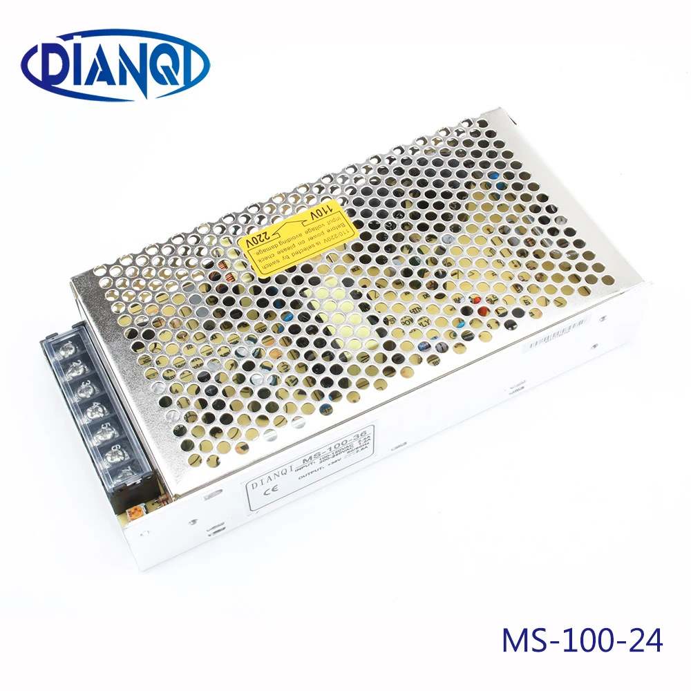 

DIANQI power supply 100W 24V 4.2A power suply unit 100w 24v mini size din led ac dc converter ms-100-24
