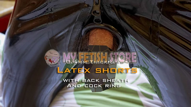 (DM509)Top quality Latex Rubber Shorts with Cock ring and Sheath fetish wear