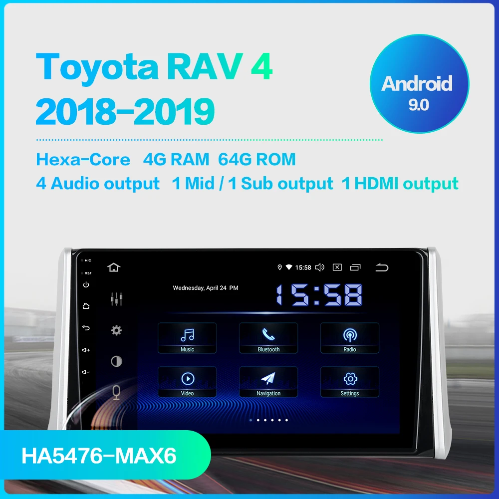 Dasaita 10," ips экран Android 9,0 Автомобильный мультимедийный плеер для Toyota RAV4 радио TDA7850 GPS Bluetooth HDMI автомобильный стерео MAX6