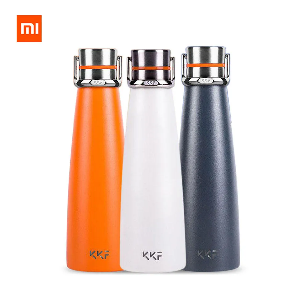 

Xiaomi Original Kiss Kiss Fish Slim Protable Cup 430ml OLED Temperature Screen Stainless Steel Hot Water Cup with Leather Rope