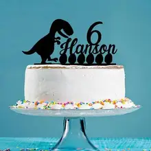 Пользовательское имя возраст акриловое яйцо динозавра Забавный торт ко дню рождения топперы детский душ христианское распятье вечерние украшения