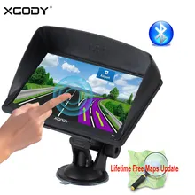 XGODY " Автомобильный gps навигатор грузовик gps навигатор сенсорный экран Sat Nav FM Bluetooth Камера заднего вида Россия Navitel Европа карта