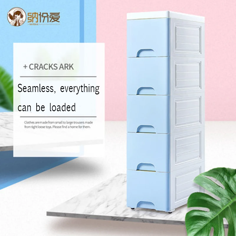 

Slit plastic storage box witch 5drawer and wheel mini box for bathroom High capacity drawer organizer for kitchen organiser