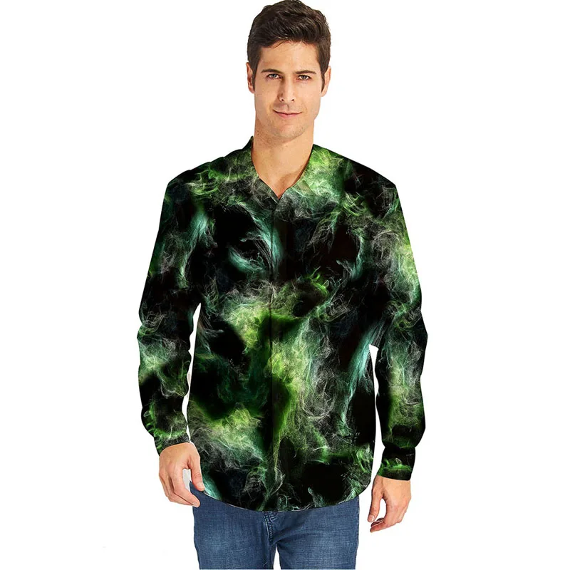 Fashion Star universe 3D Print Printed Man Casual Shirts Classic Men Dress Shirts Breathable Men's Long Sleeve Brand Clothing