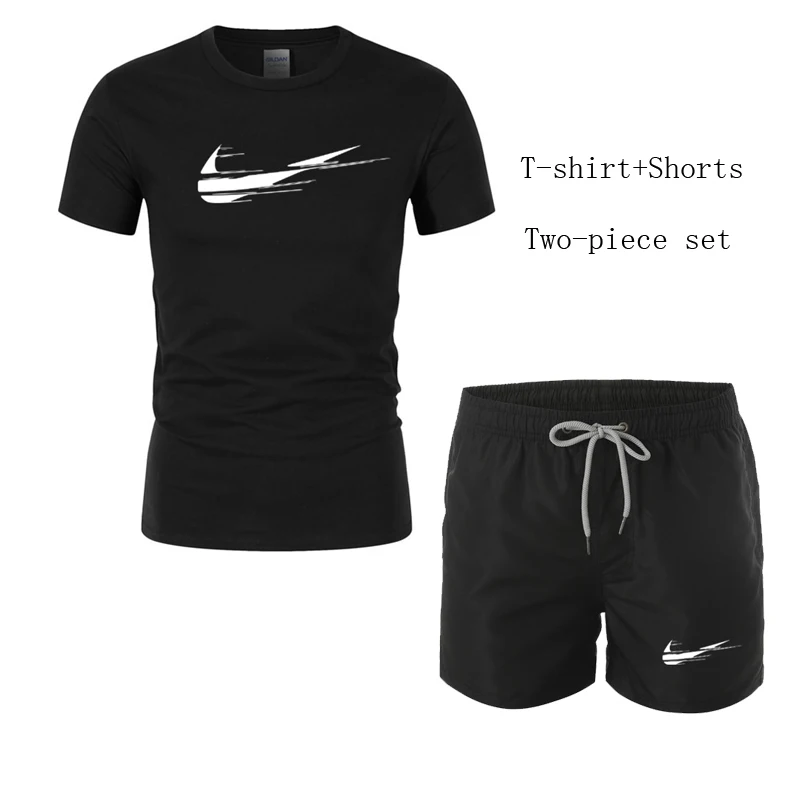 

New Men's Sets T Shirts+shorts men Brand clothing Two piece suit tracksuit Sports Jogger Running sets Gyms Workout Fitness Suit