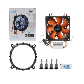 

Fan Cooler Dual Heatpipe Aluminium PC CPU Cooler Cooling Fan For Intel 775/1155 AMD 754/AM2 Drop Ship
