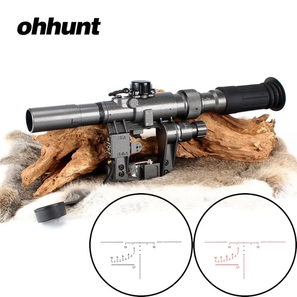 Ohhunt тактический Красный с подсветкой 3 9x24 SVD АК прицел снайперской винтовки