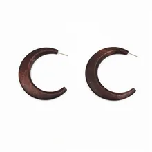 

2017 free shipping fashion women New Jewelry wholesale Fashion simple minimalist Korean wood C word earrings earrings