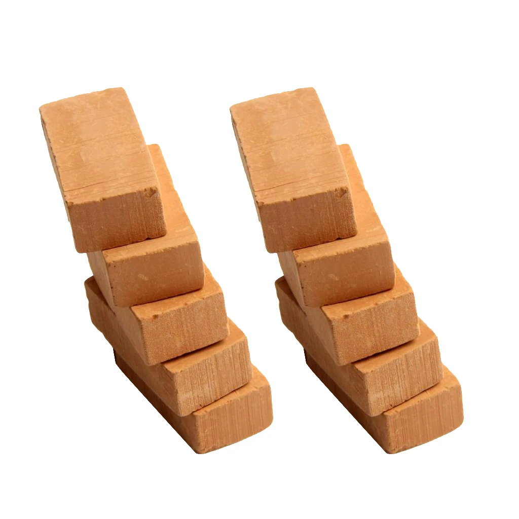 10 Pieces Simulation Porcelain Brick Model Red For Architecture Building Accessories Decor Ornaments, 30 x 15 x 10mm