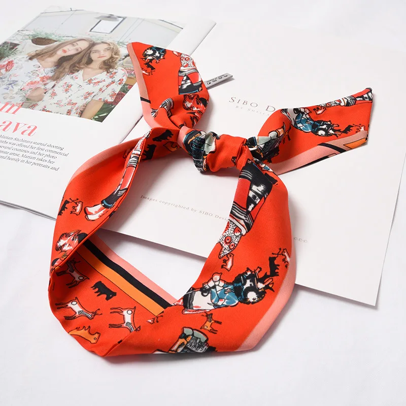 explosion models scarf narrow scarf diagonal strip small scarf twill tied bag streamer wild scarf thin narrow hair band female