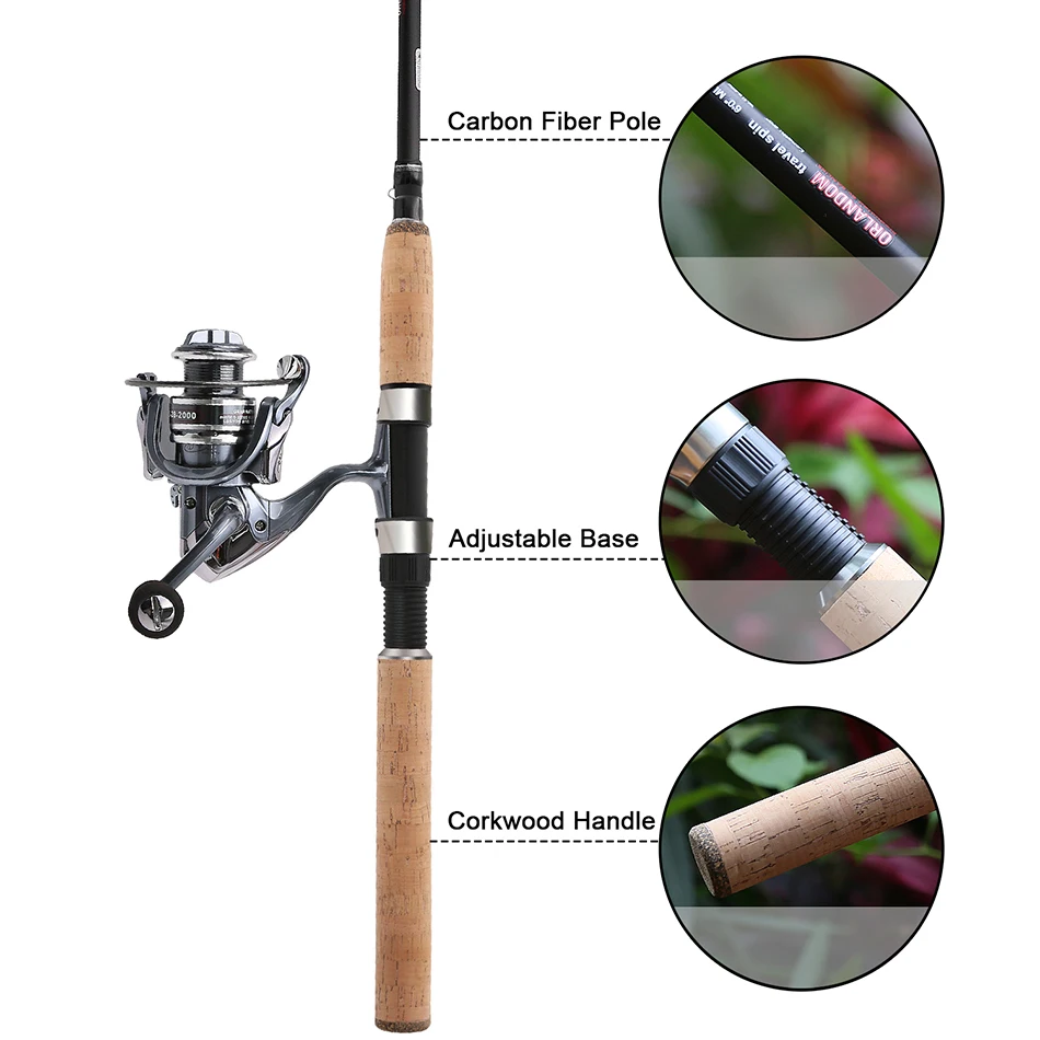 SANLIKE Telescopic Fishing Rod and Reel Combos FULL Kit, Spinning Fishing  Gear Organizer Pole Sets with Line Lures Hooks