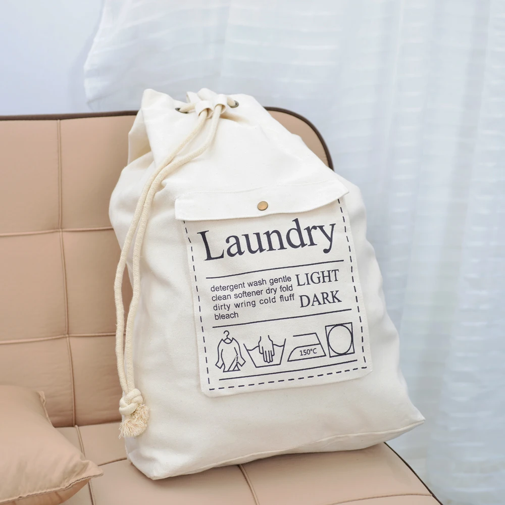 كبيرة حقيبة الغسيل القطن قماش شنطة ملابس بحبل القذرة صندوق تخزين ملابس أكياس المنزل الأساسية مع قابل للتعديل حزام الكتف كبيرة حقيبة الغسيل القطن قماش شنطة ملابس بحبل القذرة صندوق تخزين ملابس أكياس المنزل الأساسية مع قابل للتعديل حزام الكتف