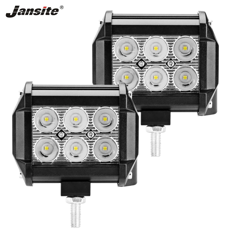 

Jansite 4" LED Light Bar Work Light Dual Row 18W IP67 Long Distance Spot Beam Offroad Driving Light Super Bright Outdoor uses