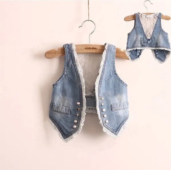 Mode Filles Veste En Jean Bébé Enfants Dentelle Gilet Gilet Vêtements Sans Manches Enfants Automne Jeans Veste Colete Feminino V001 Aliexpress