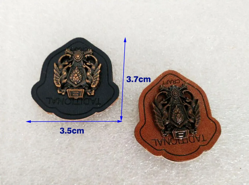 20 шт./лот белая/коричневая искусственная кожа с медными металлическими