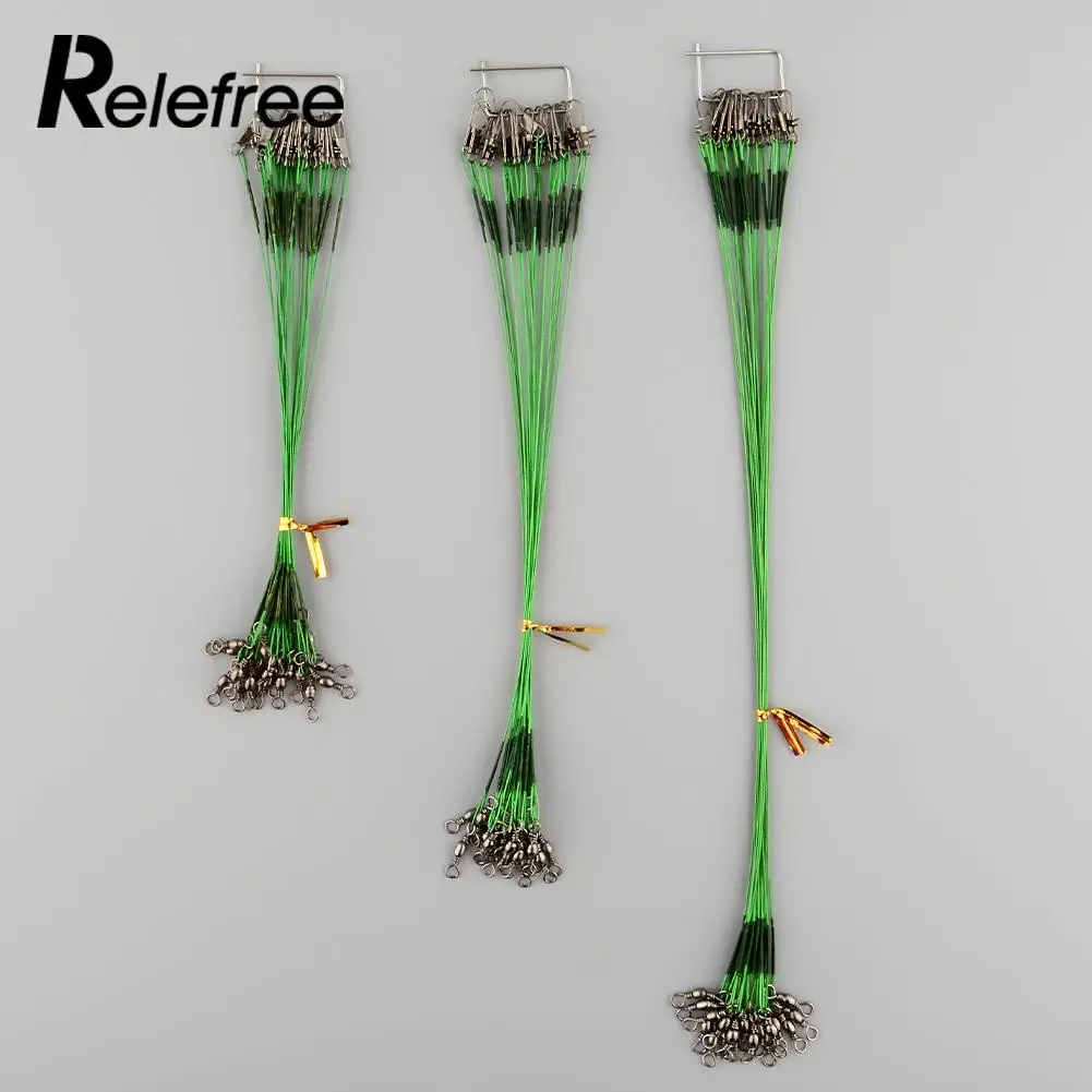 Relefree 60PCS Pike Card Rolling Swivels Freshwater Fishing Wires