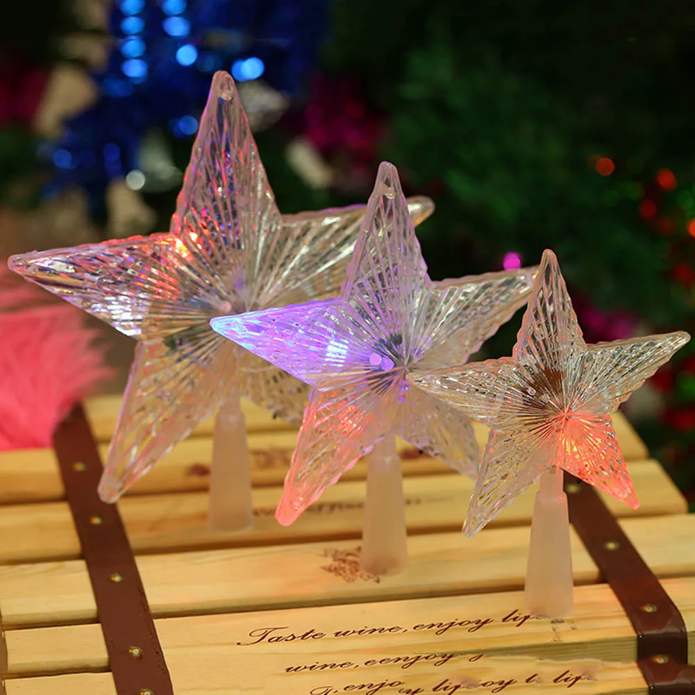 Led Crystal Star Christmas Tree Toppers DIY Christmas tree ornaments