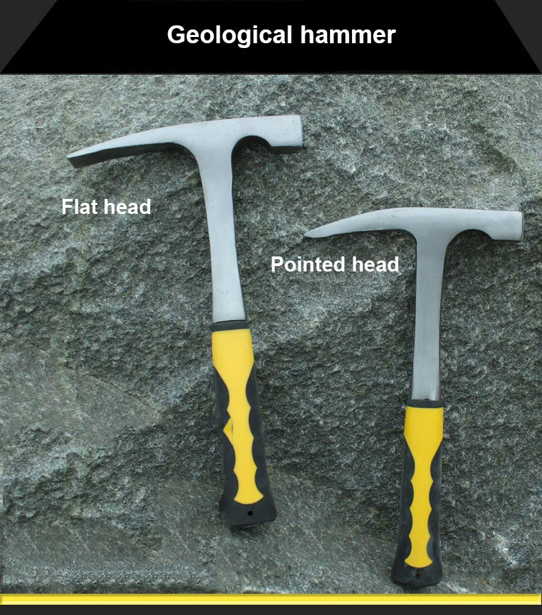 UNeefull Профессиональный геологический молоток с острым горлом, молоток с плоской головкой, молоток с заостренной головкой для лучшего выбора камня