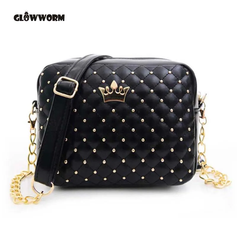 

GLOWWORM 2017 Women Bag Fashion Women Messenger Bags Rivet Chain Shoulder Bag High Quality PU Leather Crossbody