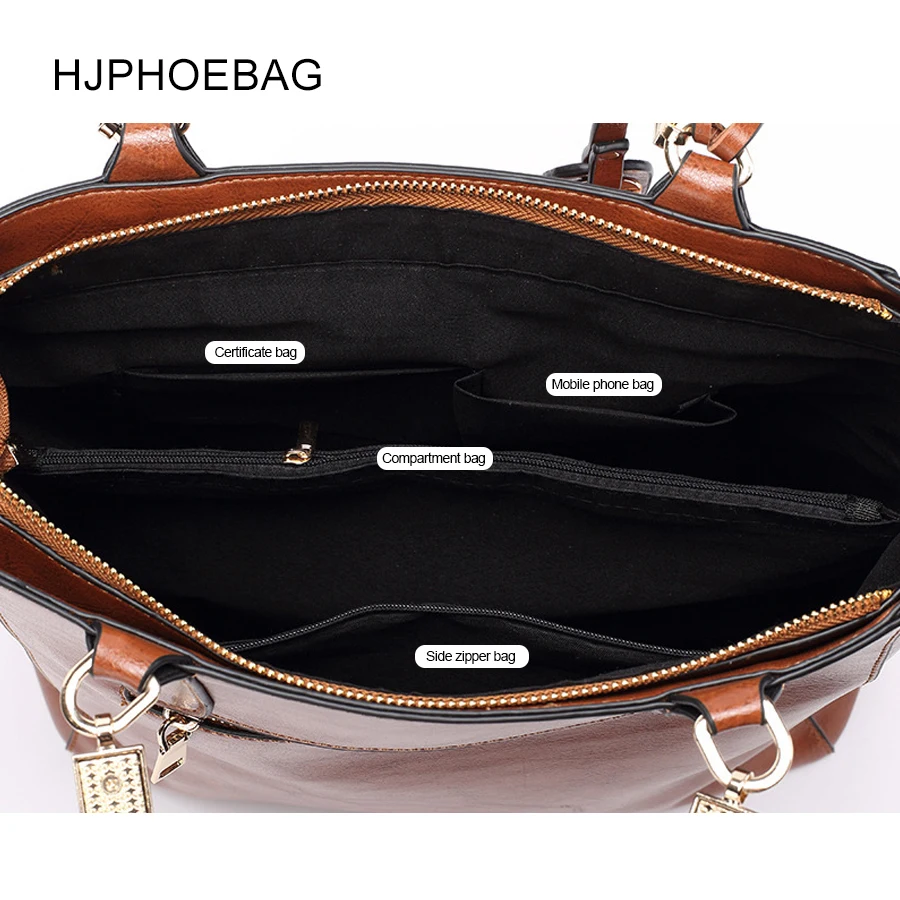 HJPHOEBAG New women's shoulder bag retro Pu leather Messenger bag hollow ladies bag oily multi-color women's handbag YC022