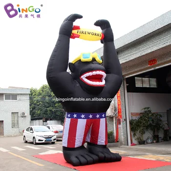 

GREAT HANDWORK 6m inflatable gorilla blow up big black orangutan wearing pants custom made for advertising decoration balloon