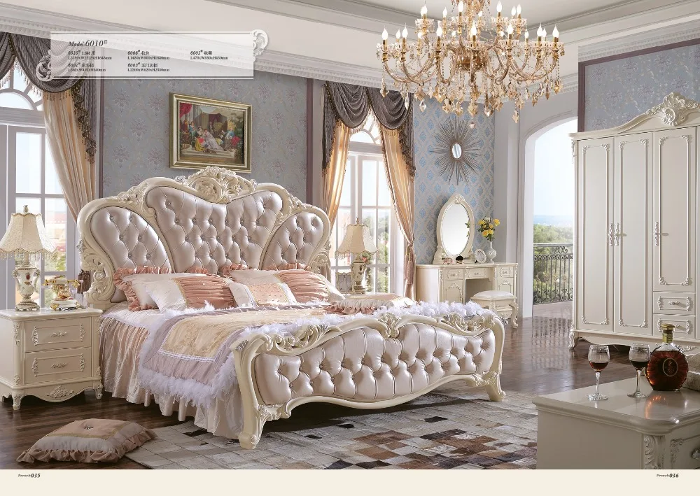 cheap 2019 Cabecero Cama Muebles Sale King Antique Folding Bed New Princess Soft Continental Carved French Height Box Leather Prince
