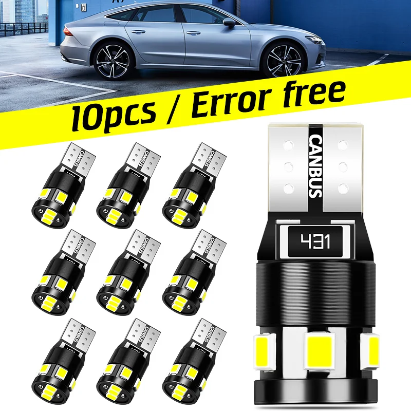 10 шт AUDEW T10/W5W светодиодный боковых габаритных огней лампы 9 SMD2835 светодиодный витые бусины авто тормоз с клиновым разжимом лампа IP65