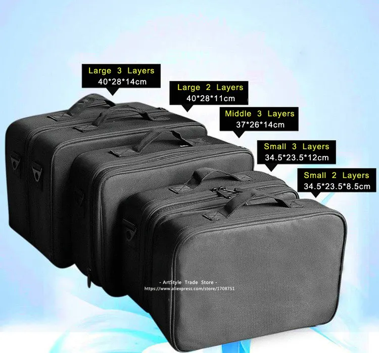 الإناث عالية الجودة المهنية ماكياج المنظم bolso موهير جيدة حقائب التجميل حقيبة التخزين سعة كبيرة حالة الطبقات