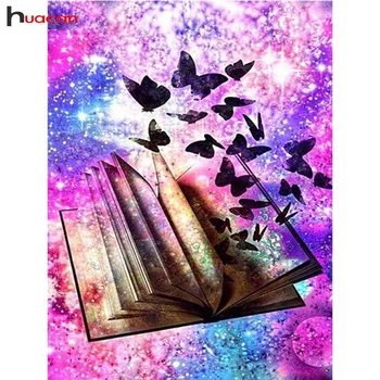 

Huacan Diamond Painting Butterfly Resin Drill Crystal Diamond Embroidery Cross Stitch Diamond Mosaic Book Full Square Handmade