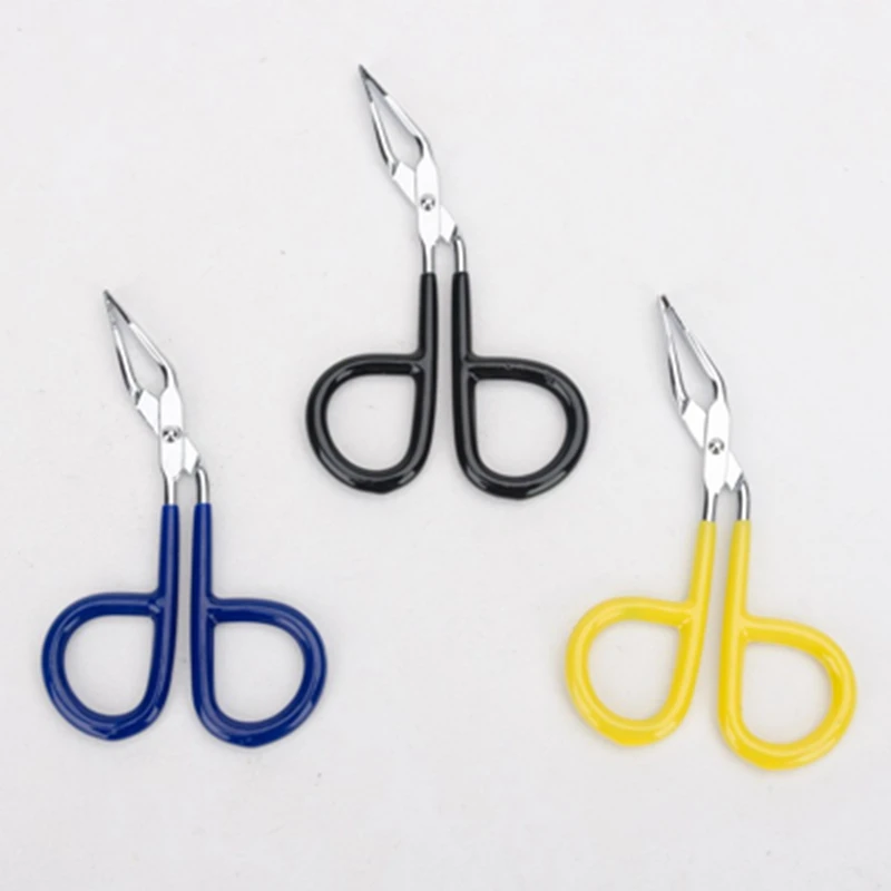 

color random 1Pc Scissors Flat Tip Eyebrow Tweezers Clamp Clipper Stainless Eyebrow Removal Makeup Tool For Beauty