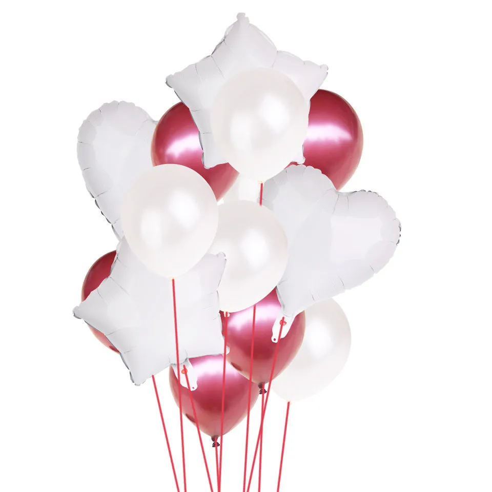 14 шт. 12 дюймов 18 дюймов много воздушных шаров С Днем Рождения Декоративные гелиевые шарики свадебный фестиваль балон вечерние принадлежности - Цвет: Белый