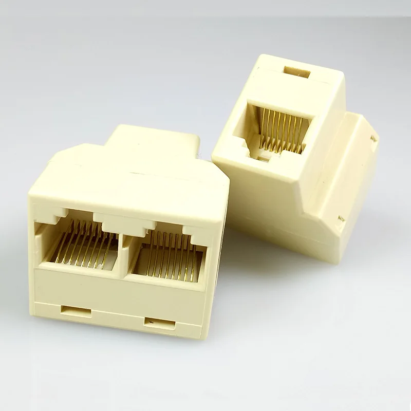 100 шт./лот RJ45 Ethernet кабель сплиттер 8 Pin сетевой адаптер 1 вход в 2 Выход конвертер