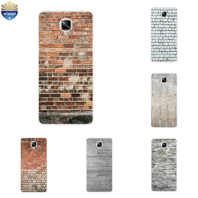

For OnePlus 3 Phone Case for One Plus 2 Transparent OnePlus 3T Shell Ultra Thin Back Cover Silicon Brick Pattern Capa Gel