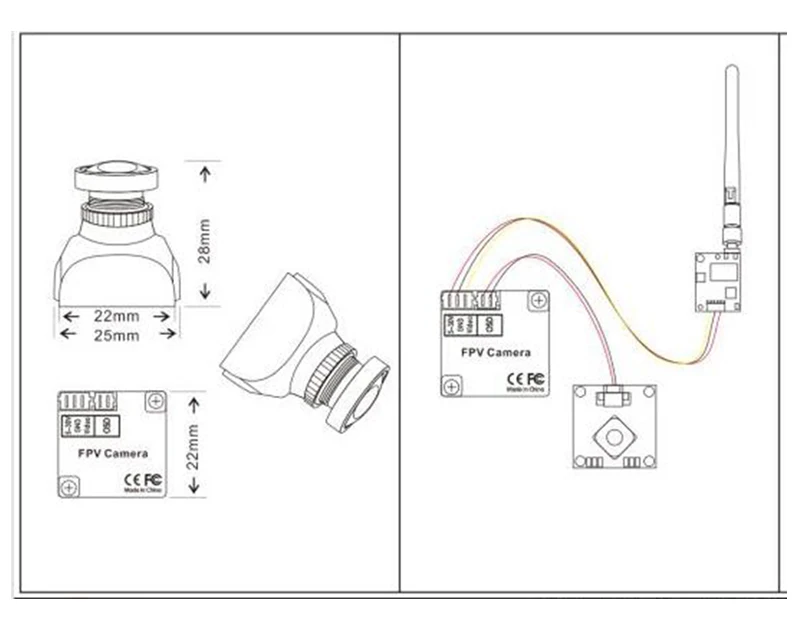 Комплект FPV Combo A23 1500TVL камера 2,1 мм/2,3 мм+ 5,8 ГГц 600 мВт 48CH TS832 RC832+ ips 7 дюймов lcd 1024x600 монитор для F450 S500