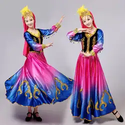 Роскошные Синьцзян Танцы костюм Уйгурский женщин Танцы одеяние одежда Китайское меньшинство одежда