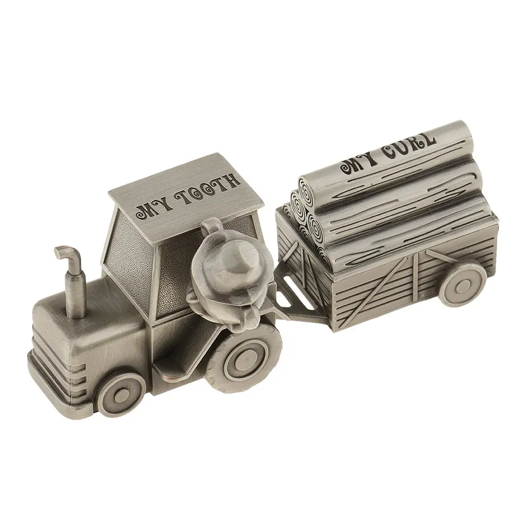 

Alloy Train Design Baby Keepsake Milk Tooth Box First Curl Teeth Storage Box Organizer Case Kids Souvenir Gift for Baby Shower