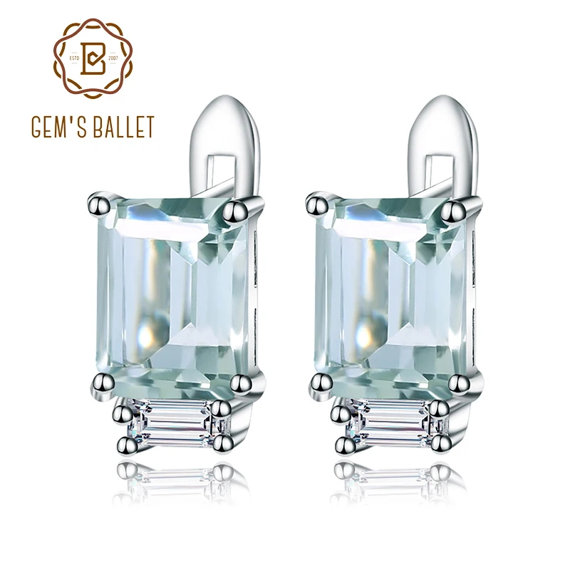 Gem's Ballet 3.11Ct натуральный зеленый серьги с аметистом 925 драгоценные камни из стерлингового серебра серьги для женщин Свадебные ювелирные изделия