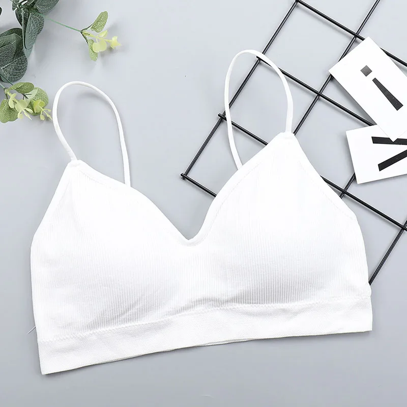 cotton bra CHRLEISURE Elastic Gathering Bralette Push Up Bra Summer Anti-light Korean Style Wild Bra Tube Top Sexy No Rims Bra best sports bra Bras