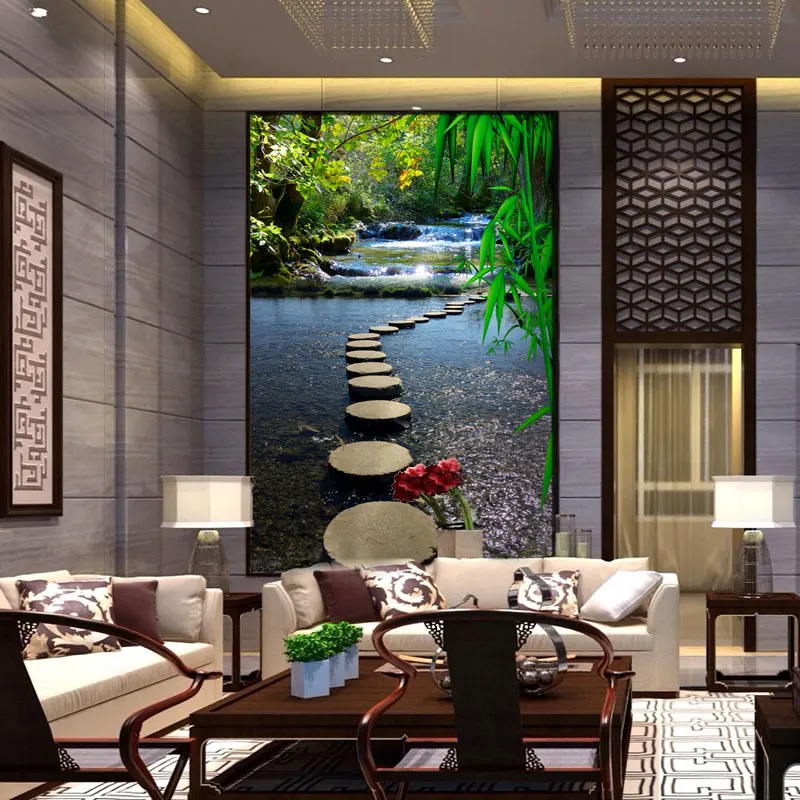 

3d custom photo wallpaper wall murals wall modern Living room entrance Landscape path water print textile wallpapers