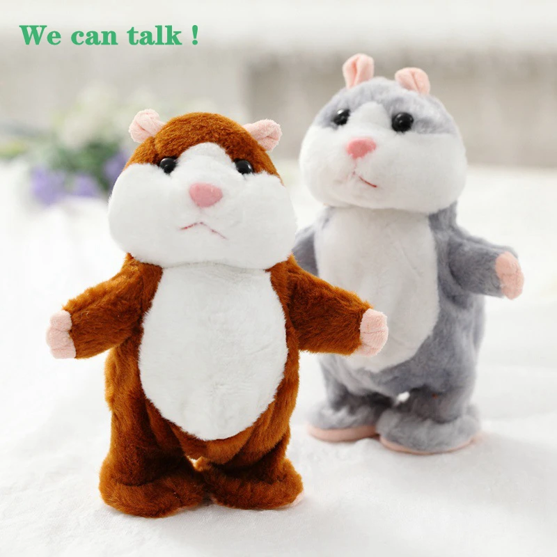 

Dropshipping Promotion 15cm Lovely Talking Hamster Speak Talk Sound Record Repeat Stuffed Plush Animal cute Hamster kids Toys
