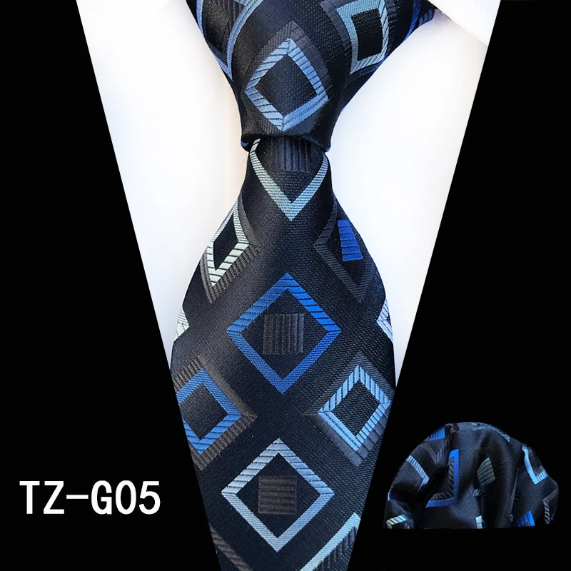 Классический синий Новинка Геометрия узор мужские галстук шуры установить Бизнес вечерние подарок для Него