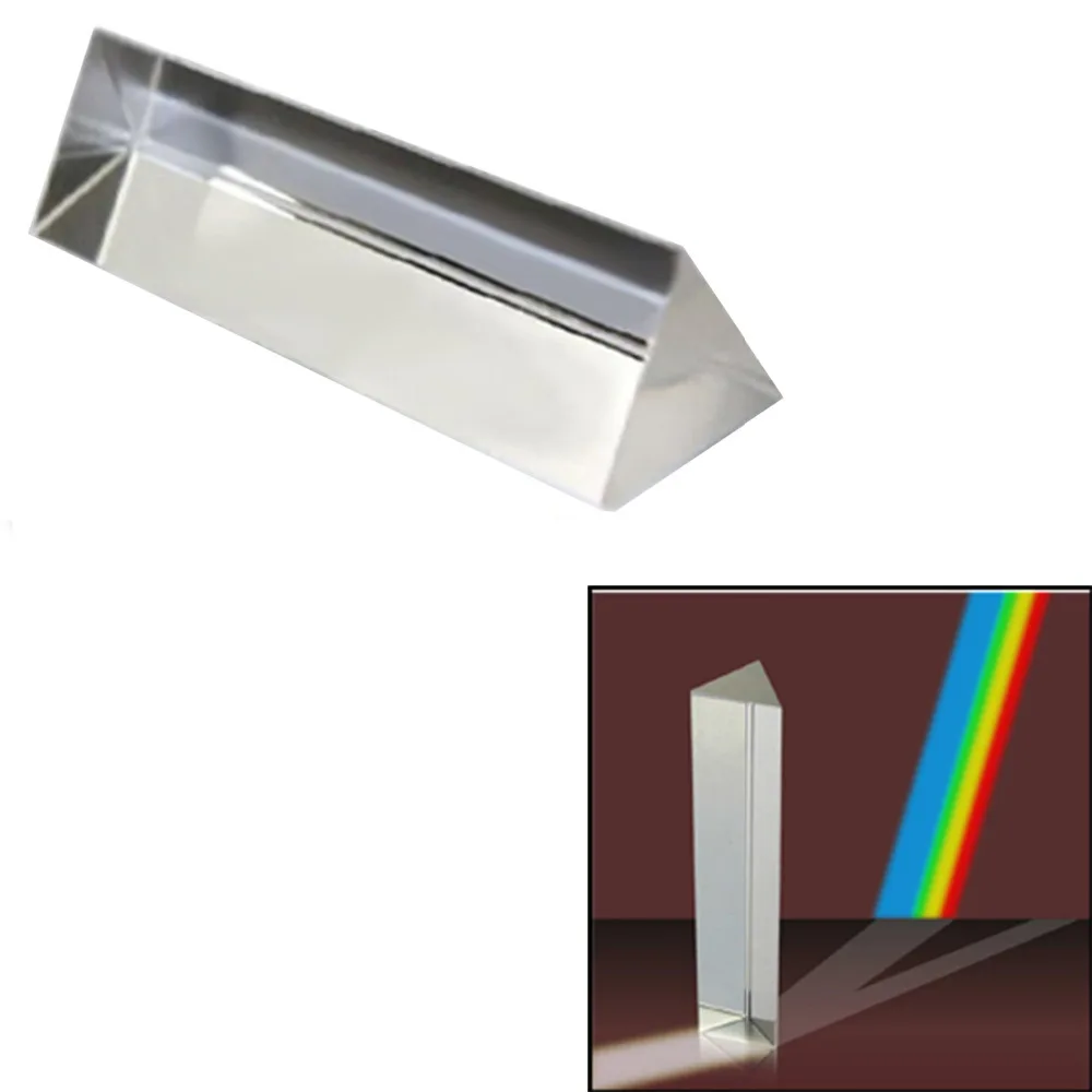 

Gosear 7.8CM Optical Glass crystal Triple Triangular Prism for Physics Teaching Light Spectrum prisme prisma cristal