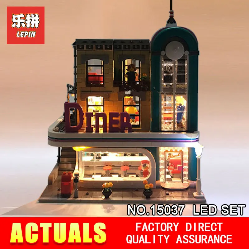 

Lepin Led Light Up Kit For Downtown Diner nostalgic restaurant Light Building Block Set Compatible With 10260 And 15037