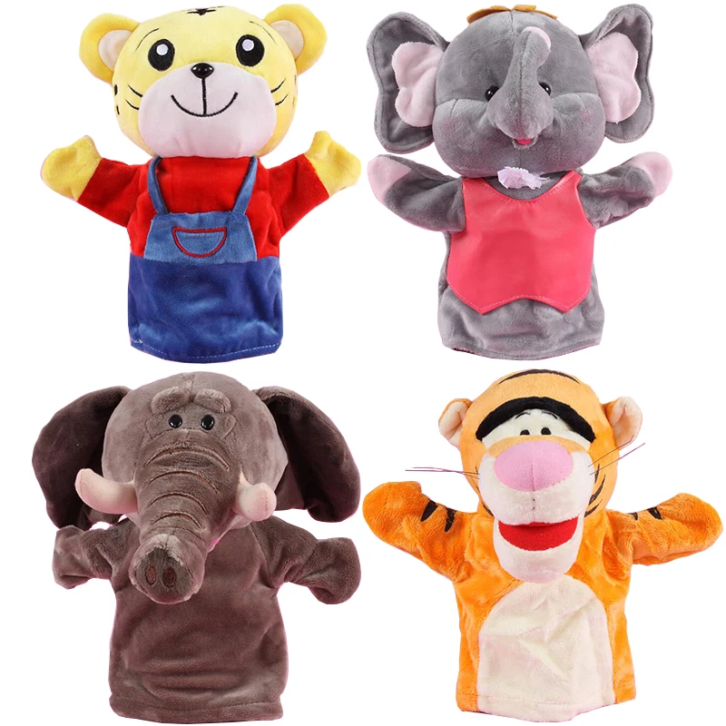 Child Animal Hand Puppet Dolls Interactive Plush Toy Elephant Panda