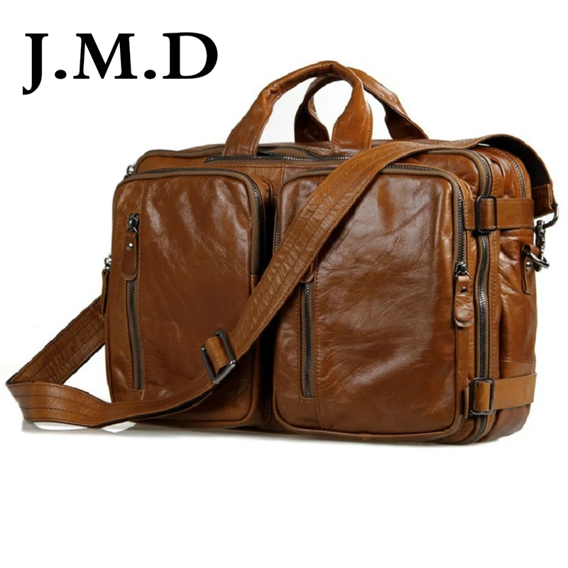 JMD 100% гарантия натуральная кожа Дорожная сумка Портфели сумки ноутбук сумка для Для мужчин 7014
