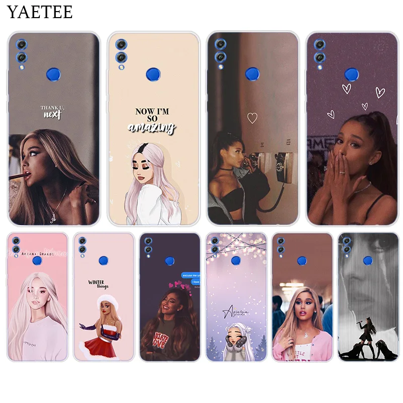 

Silicone Hull Case For Huawei Y7 Y6 Y5 Prime Pro Y9 2019 2018 Honor 8X 8C Play 9 10 lite View 20 V20 Cover Ariana Grande
