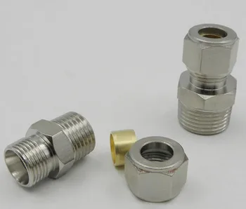 

tube size 8mm-3/8 PT thread Brass nickle plated pneumatic male straight quick push in air hose fitting